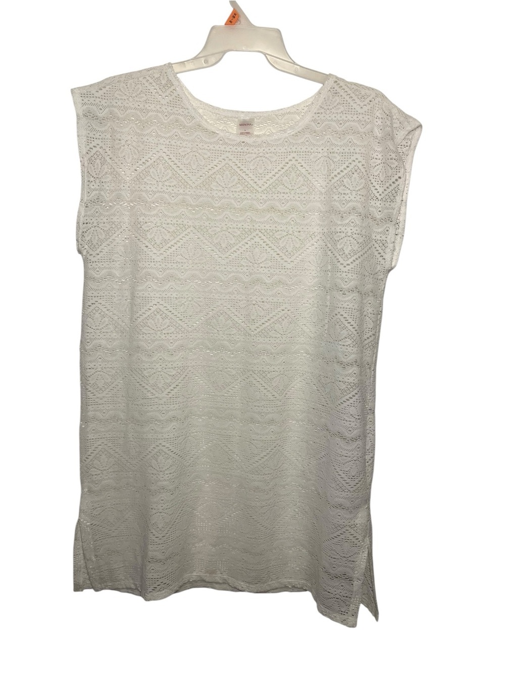 Merona White Lace Cap-Sleeve Tunic/swimsuit cover